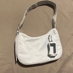 Light Blue Extended Buckle Shoulder Handbag